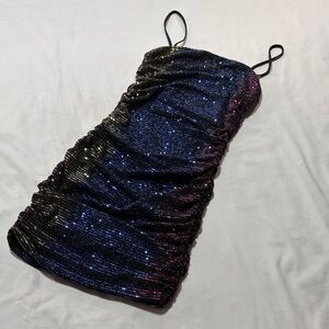 Sabora mini rouched dress glitter size small